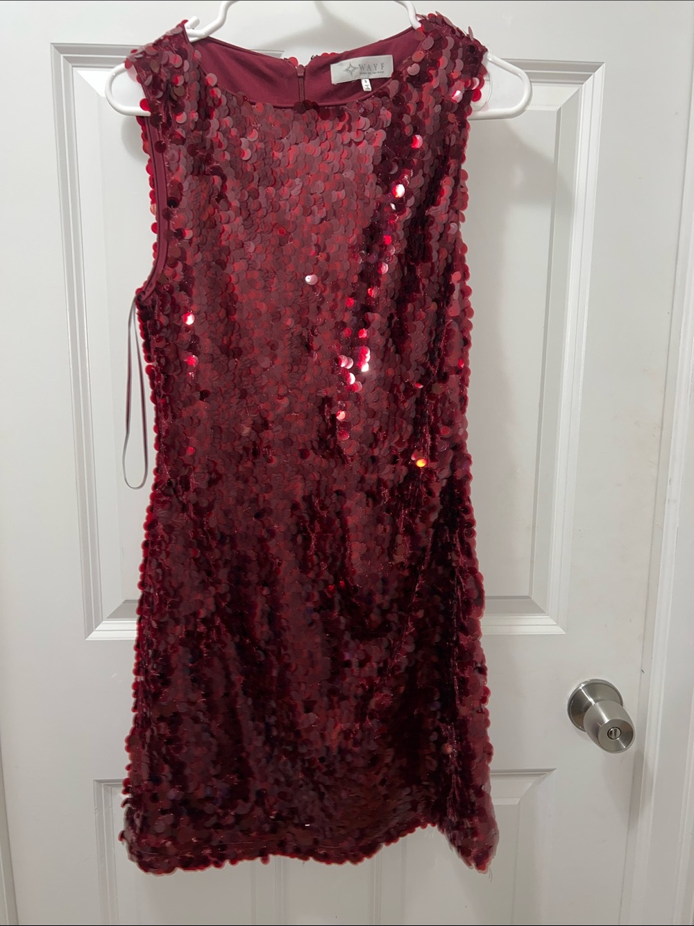 Red Sequin Sleeveless Party Dress